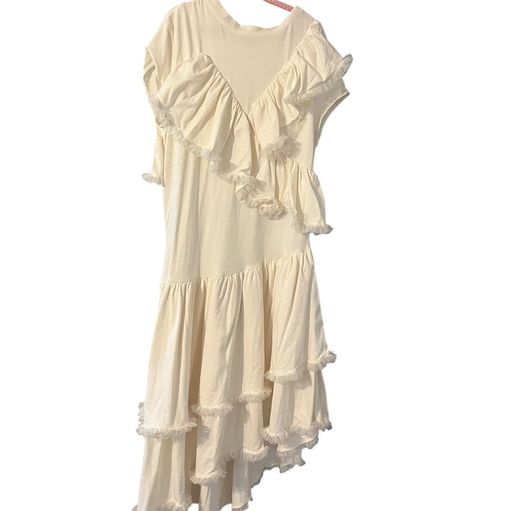 Elegant Cream Ruffle Dress